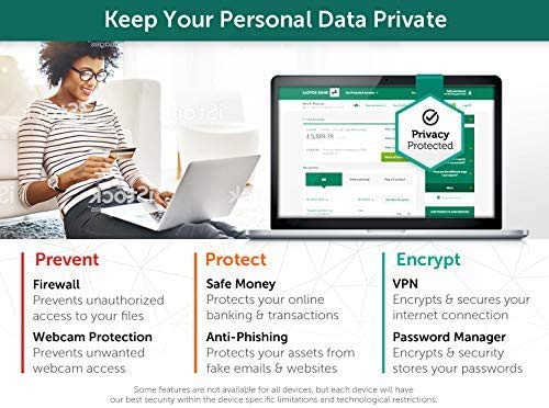 Kaspersky Total Security 2021 (2022 Ready) | 5 Devices | 1 Year | PC/Mac/Android | Activation Key Card by Post with Antivirus Software, Internet Security, Secure VPN, Password Manager, Safe Kids