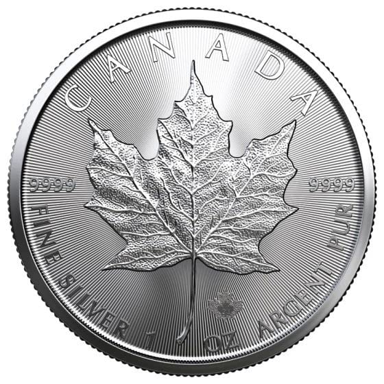 CA 2023 Maple Leaf 25 Coin Roll - 1 Ounce .9999 Silver Coin Uncirculated