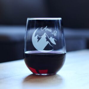 Apres Ski - Stemless Wine Glass - Unique Skiing Themed Decor and Gifts for Mountain Lovers - Large 17 Oz Glasses