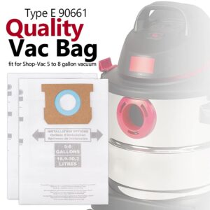 12 Pack 90661 Shop Vac Bags 5-8 Gallon Compatible with Shop Vac 5 to 8 Gallon Shop Vacuum, 9066100, by KEEPOW