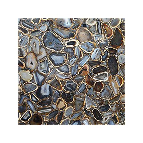 Natural Grey Agate Stone Square 21" x 21" Inch Coffee & Centre Table Top, Natural Agate Stone Side & Corner Table Top, Agate Stone Square Breakfast Table Top, Piece of Conversation, Family Heir Loom