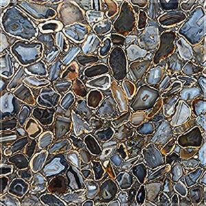 Natural Grey Agate Stone Square 21" x 21" Inch Coffee & Centre Table Top, Natural Agate Stone Side & Corner Table Top, Agate Stone Square Breakfast Table Top, Piece of Conversation, Family Heir Loom