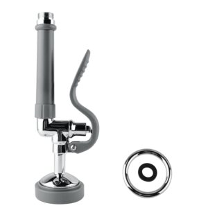 MSTJRY Commercial Sink Sprayer Pre Rinse Sprayer Valve with Handle Grip Assembly,1.42 GPM High Pressured Commercial Dish Sprayer for Replacement Kit of Commercial Faucet, Polished Chrome （Gray）