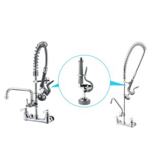 MSTJRY Commercial Sink Sprayer Pre Rinse Sprayer Valve with Handle Grip Assembly,1.42 GPM High Pressured Commercial Dish Sprayer for Replacement Kit of Commercial Faucet, Polished Chrome （Gray）