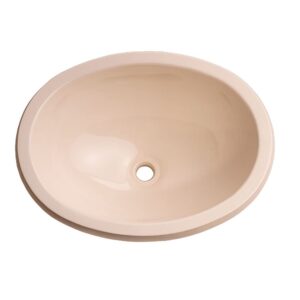 toughgrade single bowl rv 16" long x 12-1/4" wide bathroom sink (parchment)