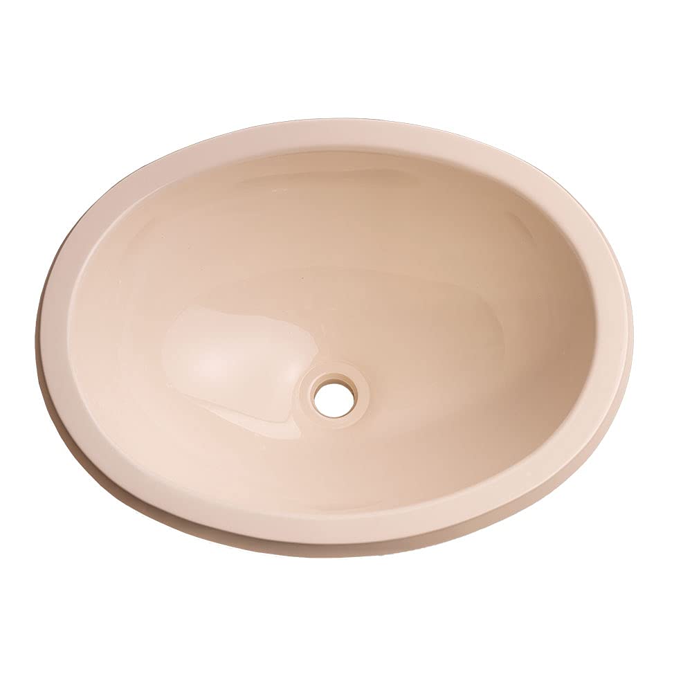 ToughGrade Single Bowl RV 16" Long x 12-1/4" Wide Bathroom Sink (Parchment)