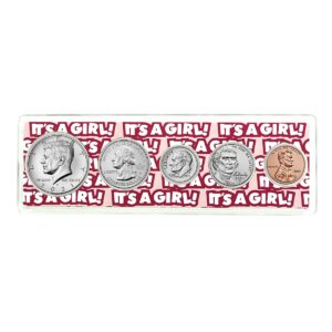 2021 5 coin birth year set in"it's a girl" holder uncirculated
