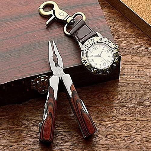 Kings County Tools Multi-Purpose Tool Set | 9 Function Folding Multitool | Multi-Blade Knife | One-Handed Liner Lock Pocket Knife | Belt Watch | Beautiful Wooden Storage Box | Great for Gifts
