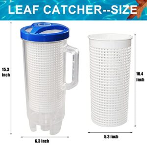 Large Pool Leaf Canister Catcher, in-line Pool Filter Canister Compatible with Hayward Pool Vacuum Cleaner,with Mesh Basket for Suction Automatic & Manual Pool Cleaners