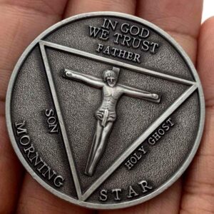 Coin Collection Commemorative Coin Pentagram Devil Star Sheep Zinc Alloy Nickel Silver Coin Collection Coin Embossed 38mm Faith Commemorative Coin