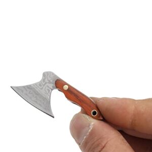 Epichao 2pcs Axe Shape Mini Pocket Knife Small Keychain Hatchet Tiny Thumb Multitool Box Cutter Tools