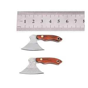 Epichao 2pcs Axe Shape Mini Pocket Knife Small Keychain Hatchet Tiny Thumb Multitool Box Cutter Tools