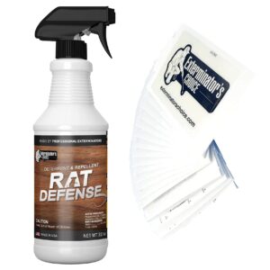 Exterminators Choice Rat Defense Spray | 32 Ounce and 8 Large Glue Traps | Natural, Non-Toxic Rat Repellent | Quick, Easy Pest Control | Safe Around Kids & Pets