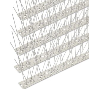bird spikes stainless steel 60ft coverage for pigeons small birds outdoor use bird deterrent strips devices for fence crows woodpeckers with 304 stainless steel pins and base not rusty