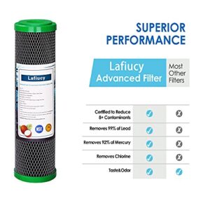 Lafiucy 5 Micron 10"x2.5" Coconut Shell Activated Carbon Water Filter, CTO,4 Pack,Compatible with Home Under-Sink & Countertop Filtration System