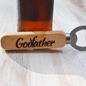 Personalized Wooden Godfather Bottle Opener Gift For Him, Godfather Proposal Gift Idea