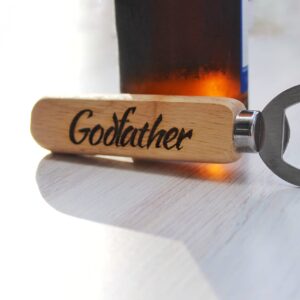 Personalized Wooden Godfather Bottle Opener Gift For Him, Godfather Proposal Gift Idea