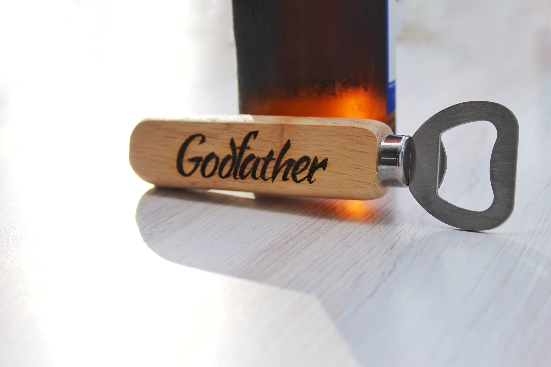 Personalized Wooden Godfather Bottle Opener Gift For Him, Godfather Proposal Gift Idea