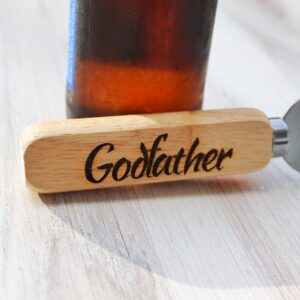 Personalized Wooden Godfather Bottle Opener Gift For Him, Godfather Proposal Gift Idea