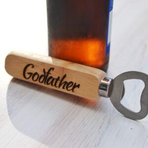 Personalized Wooden Godfather Bottle Opener Gift For Him, Godfather Proposal Gift Idea