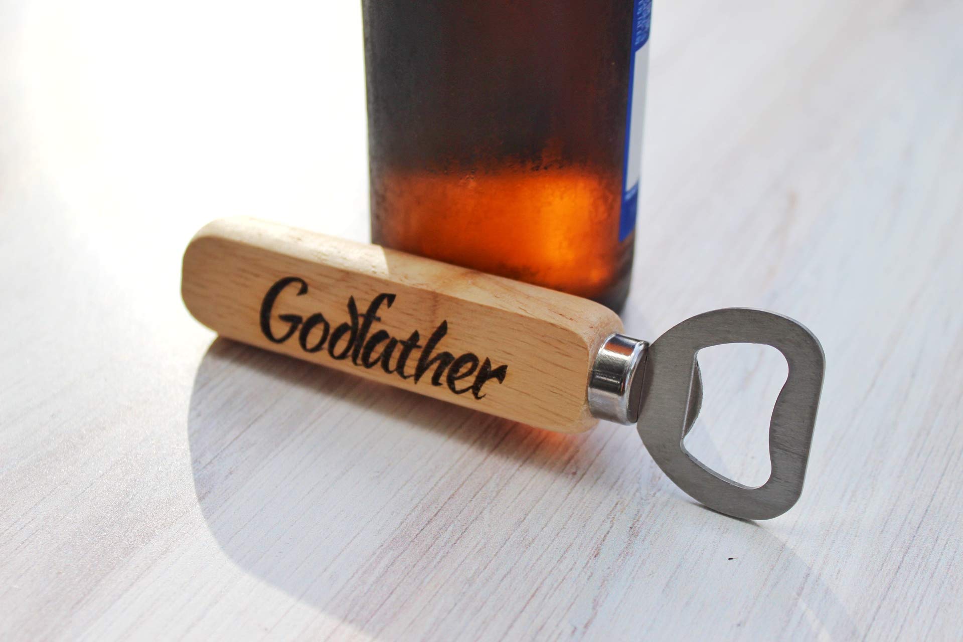 Personalized Wooden Godfather Bottle Opener Gift For Him, Godfather Proposal Gift Idea