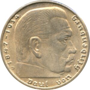 1939 DE Coins Third Reich Period 1936-1939 Mark VF20