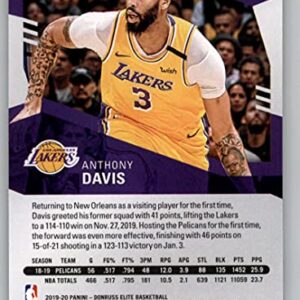 2019-20 Donruss Elite Basketball #77 Anthony Davis Los Angeles Lakers Official NBA Trading Card From Panini America in Raw (NM or Better Condition) Condition