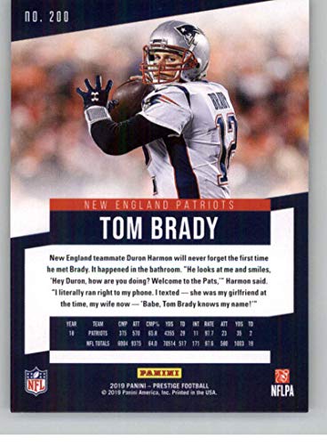 2019 Panini Prestige #200 Tom Brady New England Patriots NFL Football Trading Card