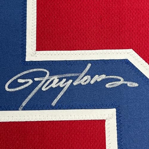 Framed Autographed/Signed Lawrence Taylor 33x42 New York Red Football Jersey JSA COA