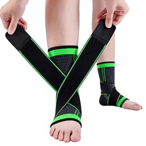 ankle support braces (1pair), breathable ankle compression sleeves with adjustable wrap,elastic ankle brace stabilizer for plantar fasciitis,achilles tendonitis,sprained ankle pain swelling relief