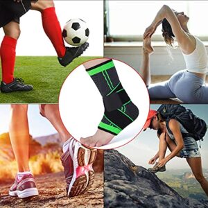 Ankle Support Braces (1Pair), Breathable Ankle Compression Sleeves with Adjustable Wrap,Elastic Ankle Brace Stabilizer for Plantar Fasciitis,Achilles Tendonitis,Sprained Ankle Pain Swelling Relief