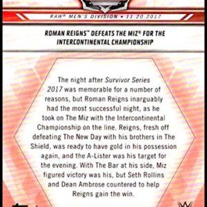 2019 Topps Road to WrestleMania #15 Roman Reigns Defeats The Miz Wrestling Trading Card