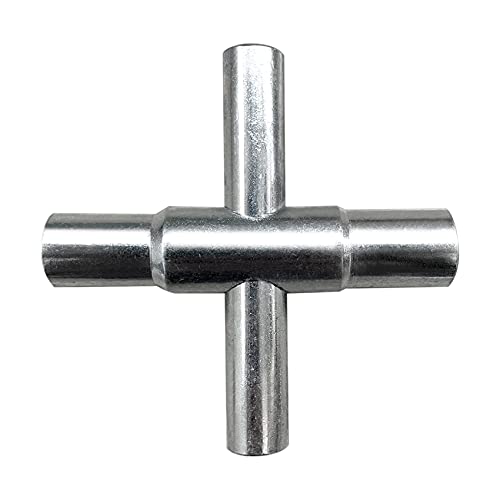 BearHut 4 Way Sillcock Key Wrench, 1/4", 9/32", 5/16", 11/32" Water Utility Key for Faucet, Spigots and Most Valves, 1 Pack