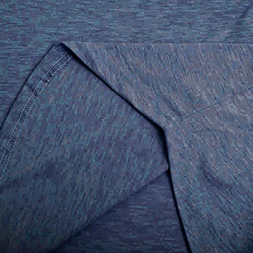 wodceeke Women's Short-Sleeved V-Neck Plain T-Shirt Casual Loose Basic Tee Summer All-Match Blouse Top (Blue, S)