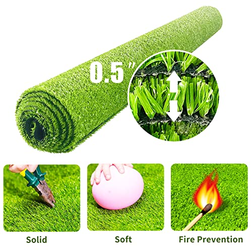 LVBAO Artificial Grass Turf 3FTX10FT (30 Square FT) Runner Rug Synthetic Grass Pet Carpet 0.5" Pile Height for Outside Patio Garden Lawn Balcony Landscape Dog