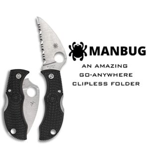 Spyderco Manbug Wharncliffe Lightweight Knife with VG-10 Stainless Steel Blade and FRN Handle - SpyderEgde - MBKWS