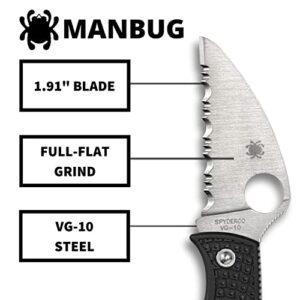 Spyderco Manbug Wharncliffe Lightweight Knife with VG-10 Stainless Steel Blade and FRN Handle - SpyderEgde - MBKWS