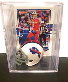 Josh Allen Buffalo Bills Mini Helmet Football Card Display Case Collectible Auto Shadowbox Autograph