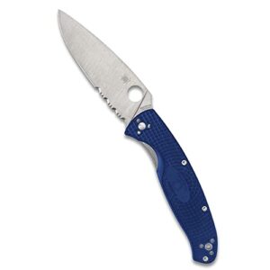 spyderco resilience lightweight folding knife with cpm s35vn stainless steel blade and durable blue frn handle - spyderedge - c142pbl