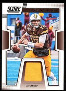 2019 score collegiate jerseys cj-25 josh allen swatch wyoming cowboys official nfl panini football memorabilia trading card