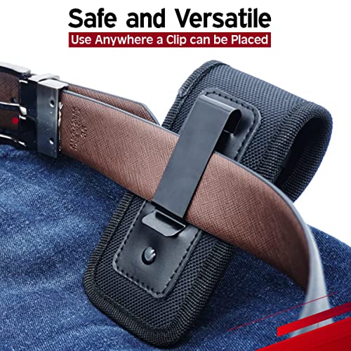 Folding Utility Knife Heavy Duty with Knife Maintenance Tool Holster Nylon Pouch Belt Clip Stainless Steel Box Cutter Knife Carry Case Utility Knife & Clip Roofing Knife One Year Manufacturer Warranty