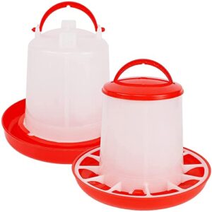 winemana chick feeder 1 lb and waterer 1.5 l kit, hanging poultry plastic containers for outdoor (size: 7" x 7" )