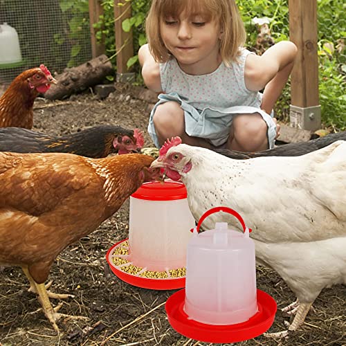 winemana Chick Feeder 1 Lb and Waterer 1.5 L Kit, Hanging Poultry Plastic Containers for Outdoor (Size: 7" x 7" )