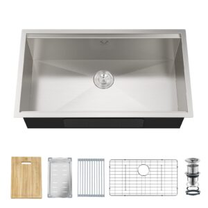 Kitchen Sinks 33x19 inch Workstation Undermount Sink Stainless Steel Sink 16 Gauge Single Bowl Kitchen Sinks with Accessories