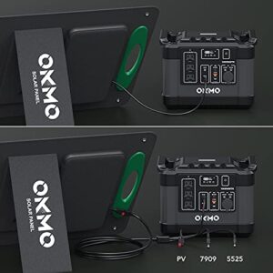 OKMO OS100 Portable Solar Panel for OKMO G1000/G2000 Portable Power Station Foldable Solar Charger with USB Outputs for Outdoor RV Camping Off Grid Solar Power Backup