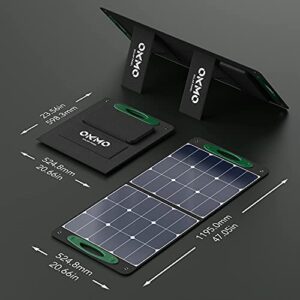 OKMO OS100 Portable Solar Panel for OKMO G1000/G2000 Portable Power Station Foldable Solar Charger with USB Outputs for Outdoor RV Camping Off Grid Solar Power Backup