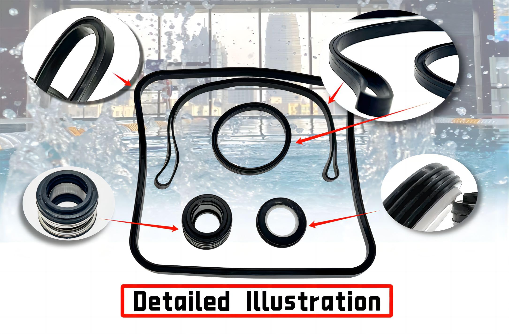 ZFLXH Super Pump Seal Replacement for Hayward Go Kit 3. All 3 Gaskets & Shaft Seal. Fits All SP1600, SP2600 in Regular, X, VSP Models. SPX1600TRA SP1600Z2 PS-201 SPX1600R SPX1600S SPX1600T Pool
