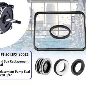 ZFLXH Super Pump Seal Replacement for Hayward Go Kit 3. All 3 Gaskets & Shaft Seal. Fits All SP1600, SP2600 in Regular, X, VSP Models. SPX1600TRA SP1600Z2 PS-201 SPX1600R SPX1600S SPX1600T Pool