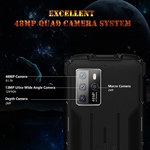 OUKITEL WP10 5G Rugged Smartphone Unlocked, 8000Mah Battery 18W Fast Charging, 6.67" FHD+ Screen, 8GB+128GB 48MP AI Quad Camera, Waterproof Shockproof, NFC/GPS Dual SIM, Android 10 Unlocked Phone