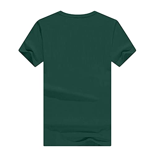 wodceeke Women's Top Round Neck Short Sleeve Plain T-shirt Plus Size Casual Basic Tee (Green, XL)